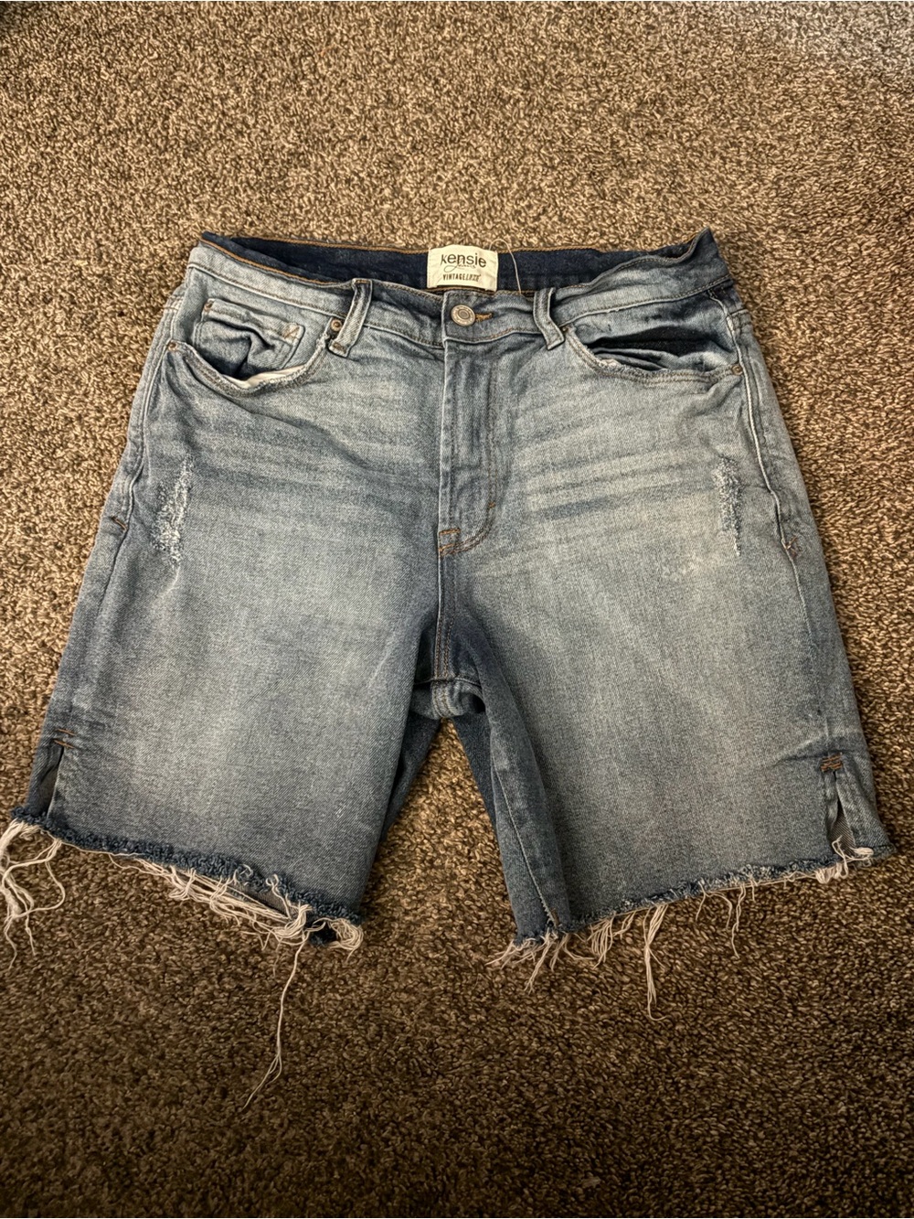 Kensie Light Blue Denim Cutoff Shorts